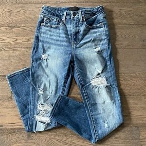 Buckle Black Fit No. 35 Distressed Ankle Skinny Jeans